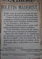p9. “Boletín Maderista”. En El Heraldo mexicano, 25 de mayo de 1911.