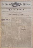 El Gral. Díaz . “El Gral. Díaz ante la voluntad nacional”, La Patria de México Año XXIV. Núm. 6969, 7 feb. 1900, p. 1.