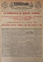 p10. ”La democracia en marcha triunfal”. En  El Constitucional  Tomo II. No. 15, México, 19 de abril de 1910, p. 1 